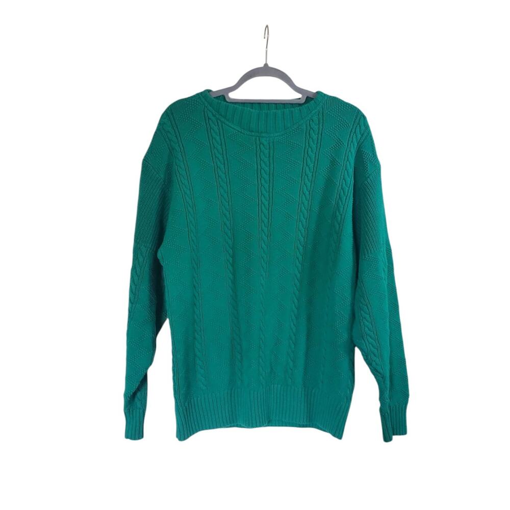 Banana Republic Vintage Safari and Travel Co. Green Cable Knit Sweater Sz Small